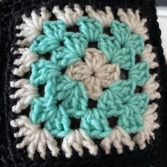 Hand crafted! Boho Granny square crochet retro cushion! Colourful 17”x17” - Picture 8 of 17